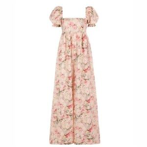 Selkie The Pammy Hamptons Jumpsuit Floral Paper Cotton Size Small